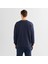 Erkek Lacivert Relaxed Fit Bisiklet Yaka Logolu Sweatshirt 2
