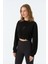 Flamingo Supersoft Crop Sweatshirt - Siyah 1