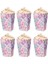 Kelebek Desenli Karton Popcorn Kutusu, 8 Adet, 11.5x8.5x6.5 Cm, Pembe Çiçek Desenli 2