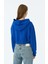 Panda Supersoft Crop Hoodie - Saks Mavi 3