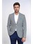 Lacivert Kazayağı Desenli Gold Renk Metal Düğmeli Slim Fit Erkek Blazer Ceket - Wessi 1
