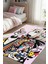 Anime Figürlü Renkli Halı Dijital Baskılı Pamuk Dokuma Kaymaz Tabanlı Yıkanabilir Antialerjik Pati Dostu Genç Kız Halısı 1