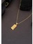 14 Ayar Altın Zincirli Külçe Kolye 4