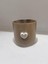 Dekoratif Beton Saksı Silindir Modern Kahve Kalp Tema 13X13 cm 2