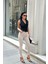 Kadın Krem Süper Skinny Fit Esnek Likralı Yüksek Bel Denim Jean Kot Pantolon JENNİE-2003 4