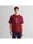 Erkek Bordo Regular Fit Bisiklet Yaka Logolu T-Shirt 1