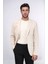 Bej Kendinden Desenli Örme Altın Renk Metal Düğmeli Slim Fit Erkek Blazer Ceket - Wessi 1