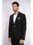 Siyah Kendinden Desenli Örme Altın Renk Metal Düğmeli Slim Fit Erkek Blazer Ceket - Wessi 4
