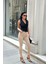 Kadın Bej Süper Skinny Fit Esnek Likralı Yüksek Bel Jean Kot Pantolon JENNİE-2005 4