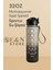 Motivasyonel Zaman Çizelgeli Spor Su Matarası Siyah (32 Oz) 1