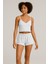 Pamuklu Iğne Çıkarmalı Ince Askılı Crop Atlet Paçası Fırfırlı Şort Kadın Pijama Takımı 7