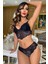 Kadın Siyah Dantel Bralet ve Slip Külotlu Iç Çamaşır Takımı 2