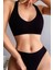 Kadın Siyah Seamless Tanga Sütyen Takım 4