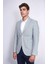 Açık Mavi Çizgili Keten Dokulu Gold Renk Metal Düğmeli Slim Fit Erkek Blazer Ceket – Wessi 4