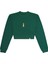 Mirket Supersoft Kadın Crop Sweatshirt - Nefti Yeşil 1