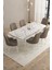 Mazaka Beyaz Mermer 80X132AÇILABILIR Mdf Masa Yemek Odası Takımı,mutfak Takımı 6 adet Sandalye 2