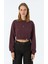 Apollo Kelebeği Supersoft Crop Sweatshirt - Mürdüm 6