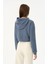 Queen Supersoft Crop Hoodie - Flint Mavi 4
