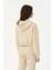 Cin Baykuşu Supersoft Crop Hoodie - Parşömen Bej 3