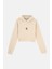 Cin Baykuşu Supersoft Crop Hoodie - Parşömen Bej 4