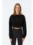 Flamingo Supersoft Crop Sweatshirt - Siyah 4