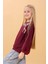 Kız Çocuk Zürafa Nakışlı Mevsimlik Oversize Sweatshirt – Bordo 2