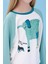 Kız Çocuk Fil Baskılı Bisiklet Yaka Oversize Mevsimlik sweatshirt - Ekru/çağla 4