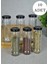10 Adet 105 ml Metal Siyah Kapaklı 105 cc Şeffaf Uzun Cam Kavanoz Baharatlık Beslenme Şişe 1