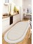Makinede Yıkanabilir Kaymaz Taban Leke Tutmaz Bej Oval Salon Halısı Mutfak Halısı ve Yolluk 1