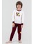 Erkek Çocuk Pamuklu Bisiklet Yaka Puzzle Baskılı Uzun Kollu Pijama Takımı 9618-1 Bordo 4