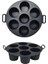 Airfryer Silikon Kek Pişirme Kalıbı 7 Bölmeli, Silikon Cupcake Kek Pişirme Kabı Air Fryer Muffin Fırın Kalıbı (2 Adet Kırmızı+Siyah - 23 Cm) 3