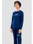 Genç Erkek Çocuk Pamuklu Bisiklet Yaka Uzun Kollu Pijama Takımı 9623-1 Lacivert 4