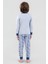 Erkek Çocuk Pamuklu Bisiklet Yaka Araba Baskılı Uzun Kollu Pijama Takımı 9617-1 Mavi 2