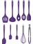 Salvatore 10 Parça Mor Isıya Dayanıklı Yanmaz Yapışmaz Silikon Spatula Seti - VLT1156 1