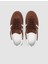%100 Hakiki Deri Kahverengi Bağcıklı Kadın Sneaker 4