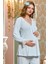 Aqua 25143 Dantel Detay Lohusa Pijama Takım - Mavi - 44 1