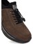 Erkek Vizon Bağcıklı Kalın Tabanlı Nubuk Deri Sneaker 25WFD6821V3 9