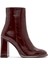 Kadın Bordo Fermuarlı Yüksek Kalın Topuklu Rugan Deri Bot 25WFD131116 4