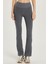 Kadın Slim Fit Dar Kesim Fitilli Dar Paça Gri Pantolon 1