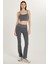 Kadın Slim Fit Dar Kesim Fitilli Dar Paça Gri Pantolon 4