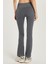 Kadın Slim Fit Dar Kesim Fitilli Dar Paça Gri Pantolon 5