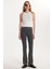 Kadın Slim Fit Dar Kesim Fitilli Dar Paça Antrasit Pantolon 2