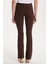 Kadın Slim Fit Dar Kesim Fitilli Dar Paça Kahverengi Pantolon 5