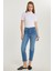 Kadın Slim Fit Dar Kesim Kısa Boru Paça Mavi Jean Kot Pantolon 4