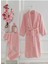 Kadın Havlulu Banyo Bornoz Takımı &#37;100 Pamuklu Pembe - L-Xl 1