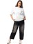 Playful Çizgili Kedi Desenli Unisex Oversize Tişört 4