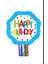 Pinyata happy birthday 42cm ahşap sop.Mavi.püsk 1