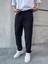 Siyah Relaks Fit Rahat Kesim Keten Pantolon 1