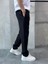 Siyah Relaks Fit Rahat Kesim Keten Pantolon 2