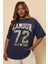 Büyük Beden Kısa Kollu Bisiklet Yaka Metalik Baskılı T-Shirt 304180 2